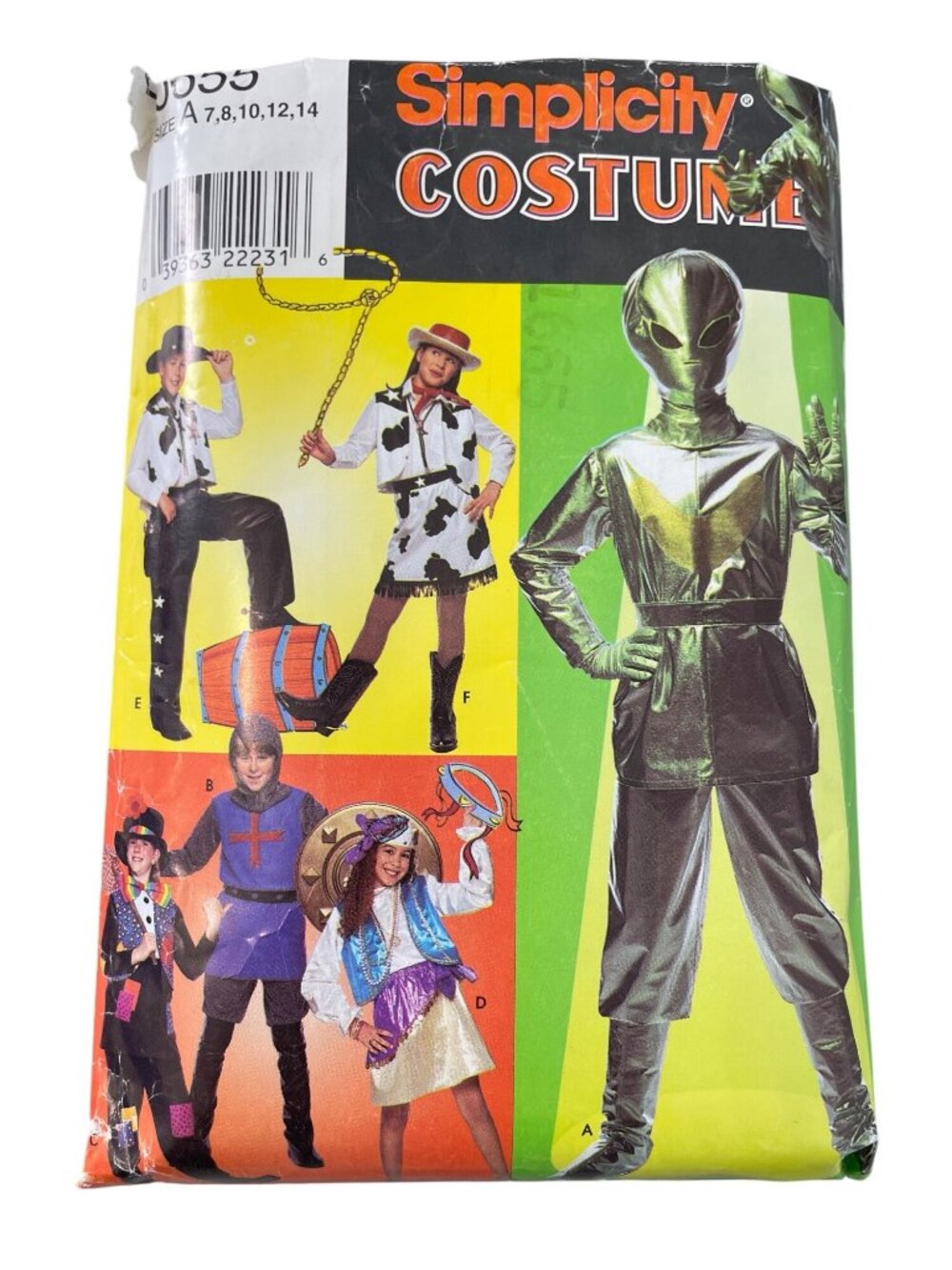 90s Simplicity 0655 Sewing Pattern Size 7-14 Costume Alien Cowboy Gypsy UNCUT